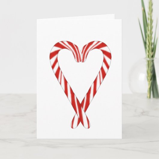 Airgebruste Kerstkaart met Hart van Suikerstok Kaart (Voorkant)