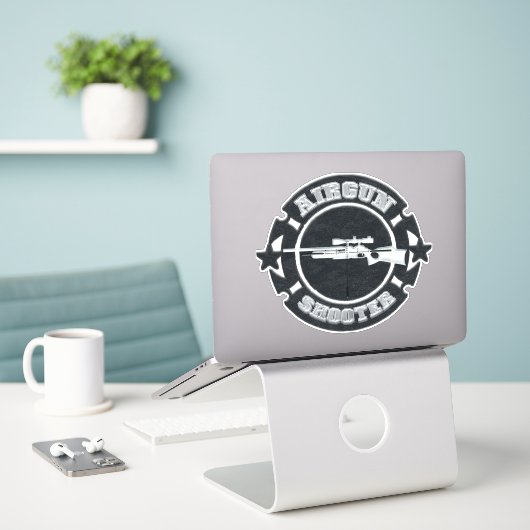 Airgun-schutter Sticker (Laptop op bureau)
