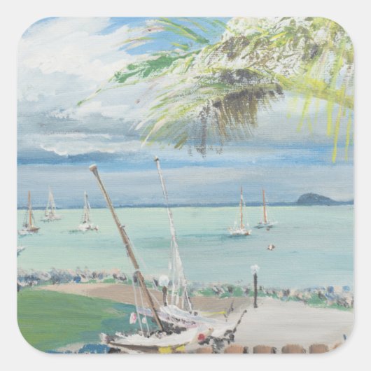 Airlie Beach Australia. 1998 Vierkante Sticker (Voorkant)