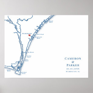 Airlie Gardens Trouw Navy Gastboek Poster