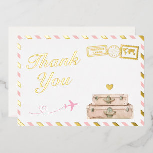 Airline Baby Girl Shower Dank je kaart