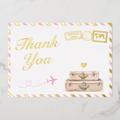  Airline Baby Girl Shower Dank je kaart (Voorkant)