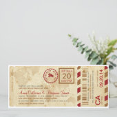 Airline Boarding Pass Ticket Weddenschap Kaart (Staand voorkant)