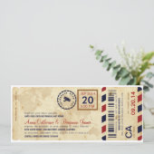 Airline Boarding Pass Ticket Weddenschap Kaart (Staand voorkant)