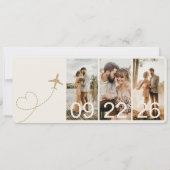 Airline Boarding Pass Ticket Wedding (Achterkant)