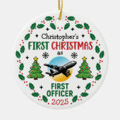 Airline First Officer Personalized Pilot Christmas Keramisch Ornament (Voorkant)