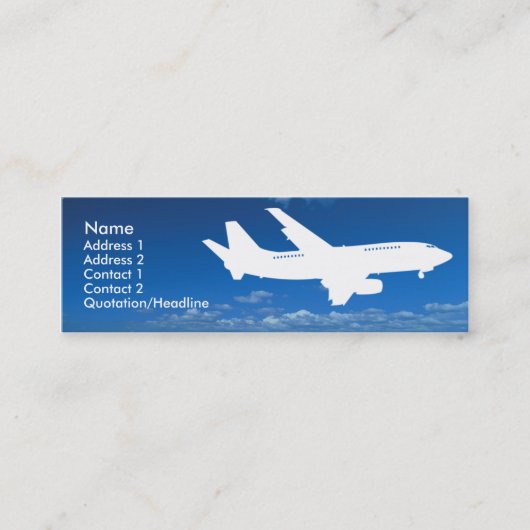 Airline Industry Business Card-sjabloon Mini Visitekaartje (Voorkant)