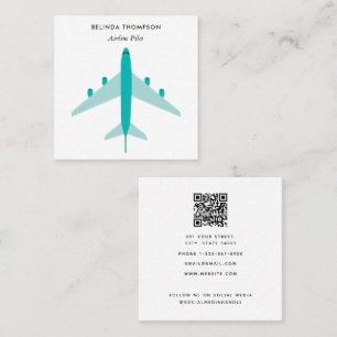 Airline Pilot Airplane QR-code Sociale media Vierkante Visitekaartje