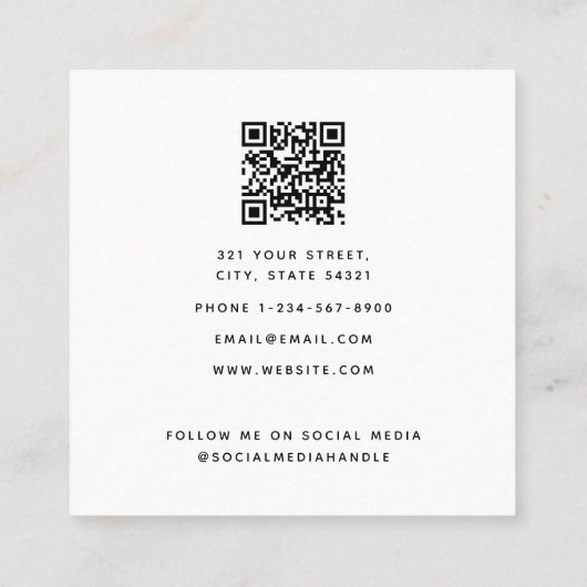 Airline Pilot Airplane QR-code Sociale media Vierkante Visitekaartje (Achterkant)