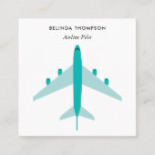 Airline Pilot Airplane QR-code Sociale media Vierkante Visitekaartje (Voorkant)