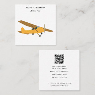 Airline Pilot Airplane QR-code Sociale media Vierkante Visitekaartje
