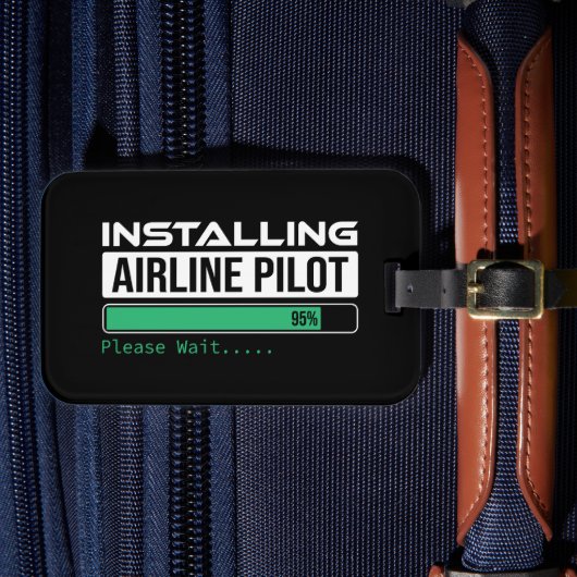Airline PIlot Loading Funny Pilot Student Bagagelabel (Voorkant Insitu 4)