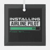 Airline PIlot Loading Funny Pilot Student Glas Ornament (Voorkant)