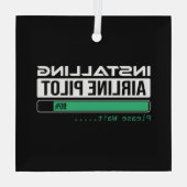 Airline PIlot Loading Funny Pilot Student Glas Ornament (Achterkant)