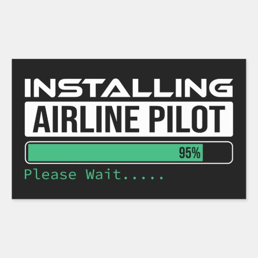 Airline PIlot Loading Funny Pilot Student Rechthoekige Sticker (Voorkant)
