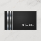 Airline Pilot Professional Black Silver Visitekaartje (Voorkant)