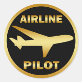 AIRLINE PILOT RONDE STICKER (Voorkant)