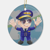 Airline Pilot - SRF Keramisch Ornament (Links)