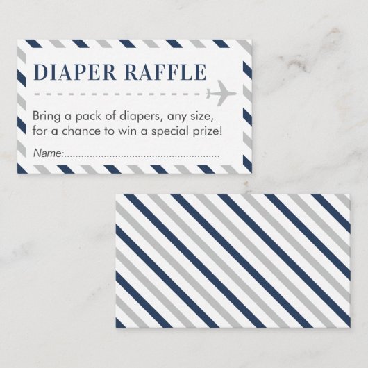Airline Reizen Luier Raffle Ticket Baby shower Informatiekaartje (Voorkant / Achterkant)