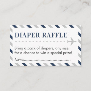 Airline Reizen Luier Raffle Ticket Baby shower Informatiekaartje