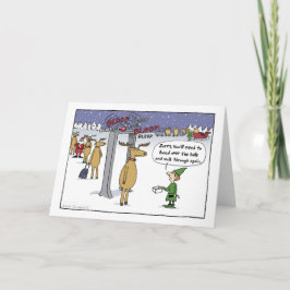 Airline Sleigh Security Funny Kerstmis Cartoon Feestdagen Kaart