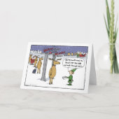 Airline Sleigh Security Funny Kerstmis Cartoon Feestdagen Kaart (Voorkant)