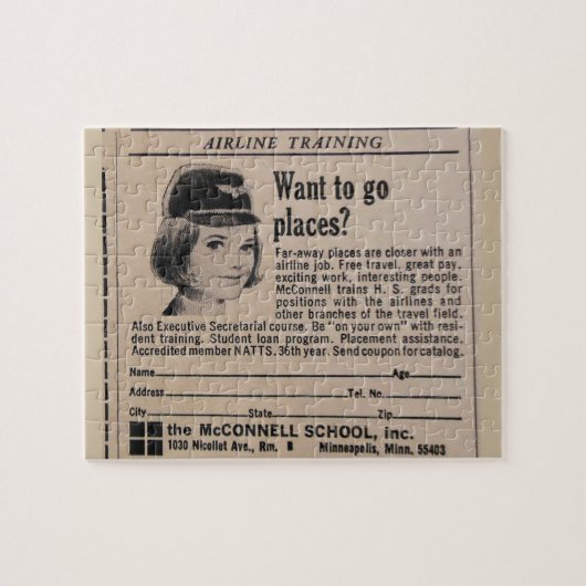 Airline Stewardess  Flight Attendant Legpuzzel (Horizontaal)