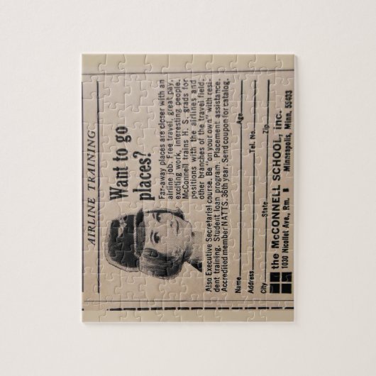 Airline Stewardess  Flight Attendant Legpuzzel (Verticaal)