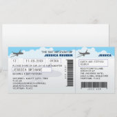 Airline Ticket Bar Bat Mitzvah Kaart (Voorkant / Achterkant)