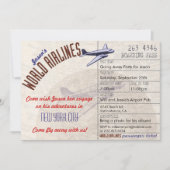 Airline Ticket Bon Voyage Party Uitnodiging (Voorkant)