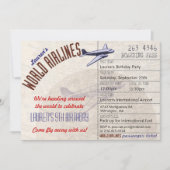Airline Ticket Destination Party Invitation Kaart (Voorkant)