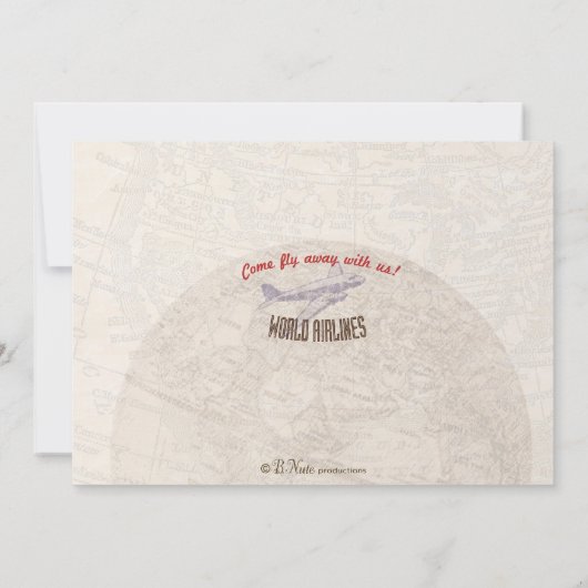 Airline Ticket Destination Party Invitation Kaart (Achterkant)