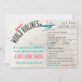 Airline Ticket DestinationBridal Shower Invitation Kaart (Voorkant)