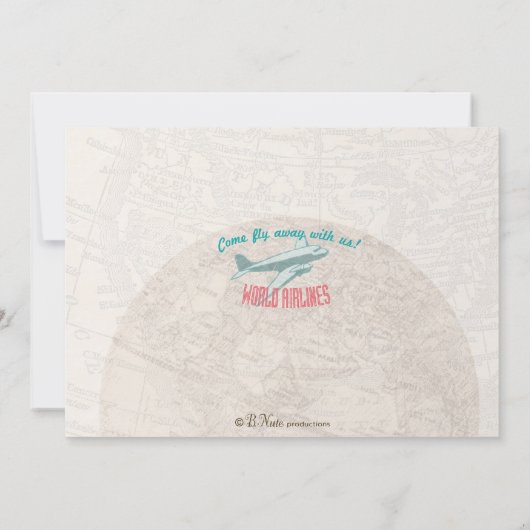 Airline Ticket DestinationBridal Shower Invitation Kaart (Achterkant)