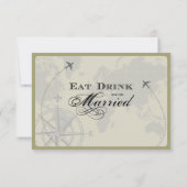 Airline Ticket Huwelijks RSVP Kaart (Achterkant)