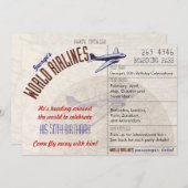 Airline Ticket Party nodigt meerdere datums uit -  Kaart (Voorkant / Achterkant)