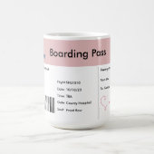 Airline Ticket Travel-thema Zwangerschap onthullen Koffiemok (Center)