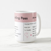 Airline Ticket Travel-thema Zwangerschap onthullen Koffiemok (Voorkant rechts)