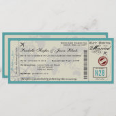 Airline Ticket Wedding Invitation UNLOCKED Kaart (Voorkant / Achterkant)