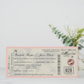 Airline Ticket Wedding Uitnodiging (Staand voorkant)