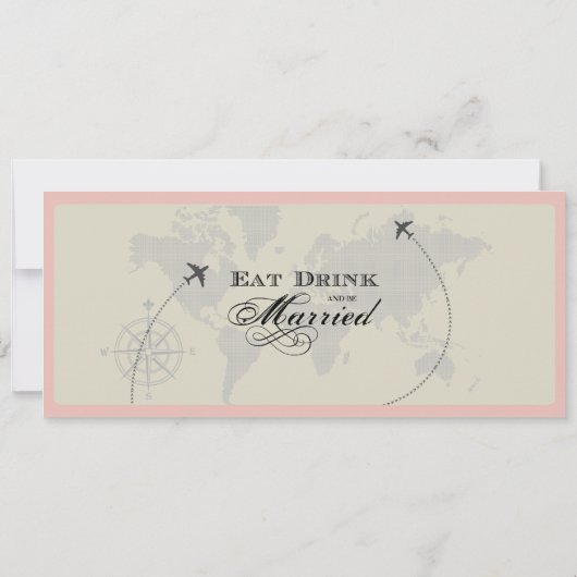Airline Ticket Wedding Uitnodiging (Achterkant)