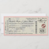 Airline Ticket Wedding Uitnodiging (Voorkant)