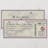 Airline Ticket Wedding Uitnodiging (Voorkant / Achterkant)