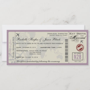 Airline Ticket Wedding Uitnodiging