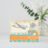  Airline Travel Illustration Sla de datum op Aankondigingskaart (Staand voorkant)