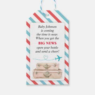 Airline World Travel Baby shower Mini Bottle Favor Cadeaulabel