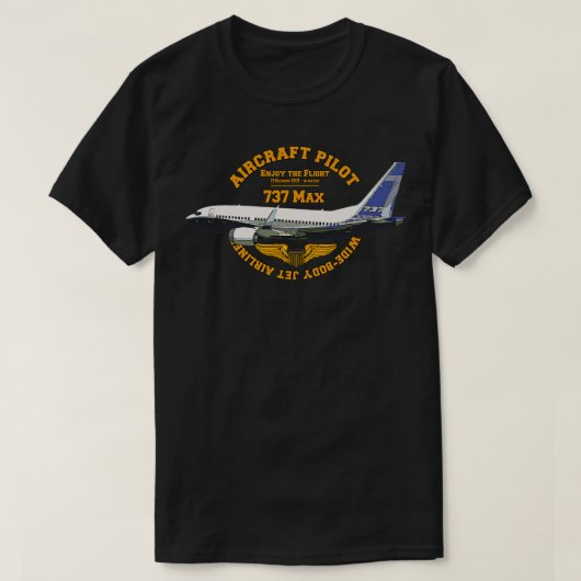 Airliner 737 Max WideBody Jet T-shirt (Design voorkant)