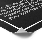 Airliner 747 - Vliegtuigblauwdruk Tekenplannen PD Poster (Hoek)