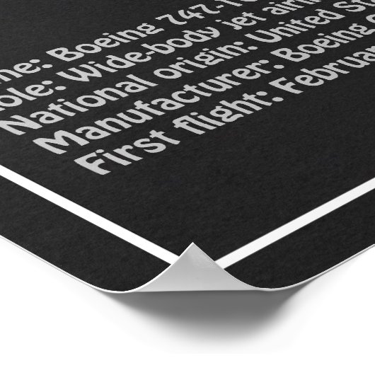 Airliner 747 - Vliegtuigblauwdruk Tekenplannen PD Poster (Hoek)