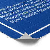 Airliner 747 - Vliegtuigblauwdruktekening ABD Poster (Hoek)